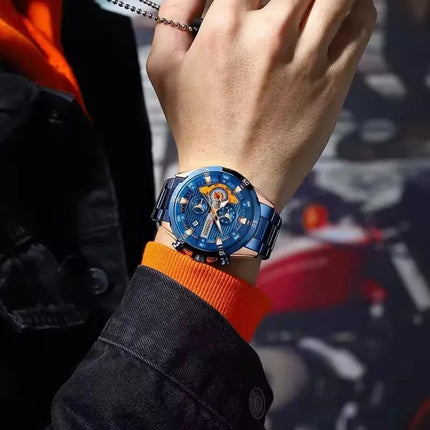CURREN 8402 Orologio da uomo in acciaio inossidabile Moda creativa Quadrante luminoso con cronografo Orologio da uomo di lusso per il tempo libero reloj hombre platinumshop