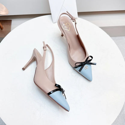 Heels sandals Gladiator summer luxury Brand 2025 bow Women High Heels Pointed toe designer Elegant Slingbacks Party Ladies Shoes