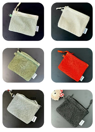 Travel Makeup Storage Bags New Mesh Coin Purse Simple Portable Mini Bag Multi-purpose Square Bag Double-layer Zipper Card Holder PlatiNum