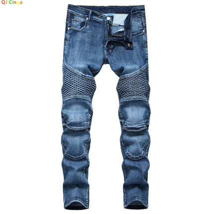 2026 Men's Dark Blue Jeans, Vintage Fashion Casual Trousers, Denim Pants Asian Sizes 29-38, 40, 42. PlatiNum
