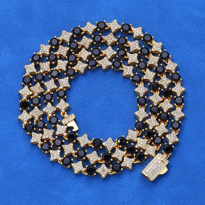 Nuovo design originale 6mm Sun Moon Star catena da tennis con montatura a punta ghiacciata gioielli da uomo regalo collana da tennis per feste