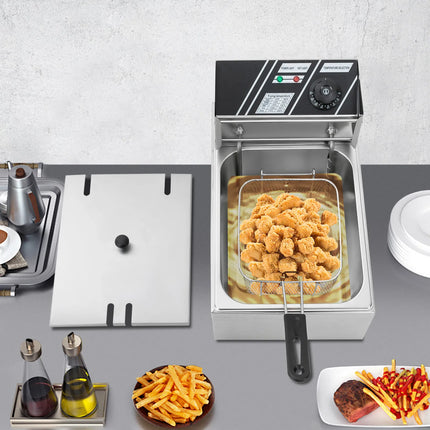 EF-81 220V 2500W Euro Plug 6L Singolo Cilindro Forno per Alimenti Commerciale Friggitrice Per Fare Patatine Pollo Fritto Pollo