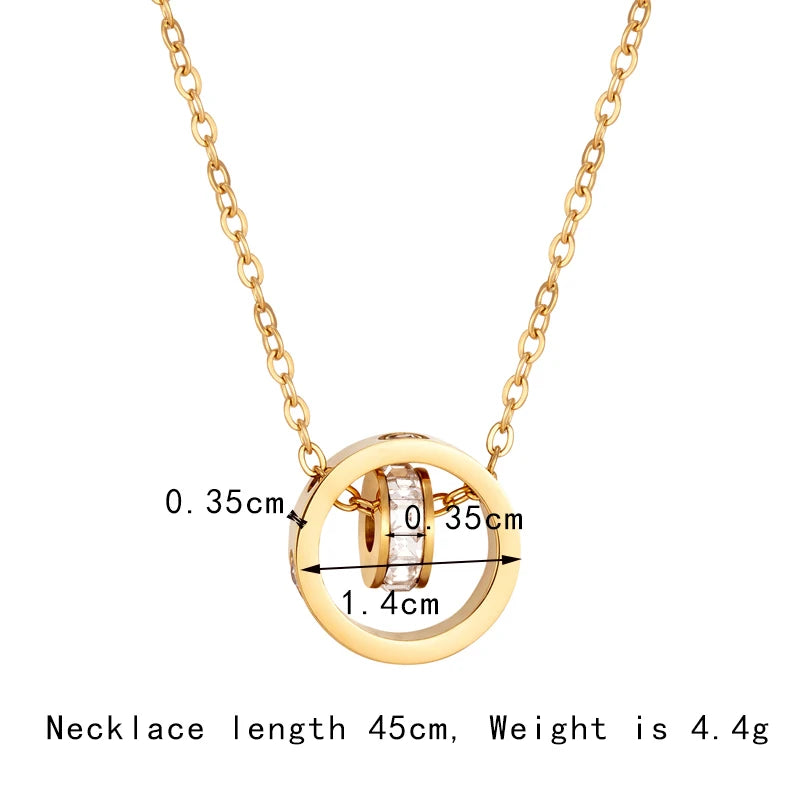 Vendita calda cerchio vite modello zircone donna collana di alta qualità in acciaio inox amore gioielli catena clavicola