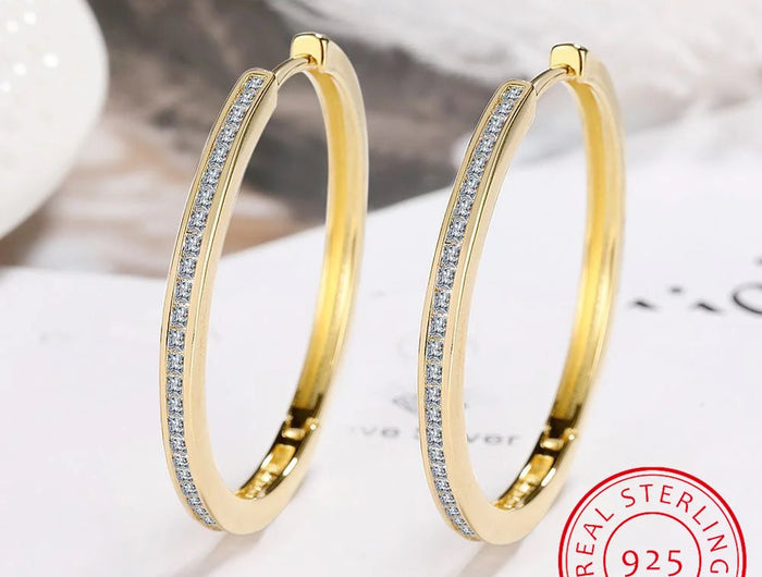Princess Cut Moissanite Diamond Hoop Earring 925 Sterling Silver for Women 18k Gold Sparkling Square Huggie Fine Jewelry PlatiNum