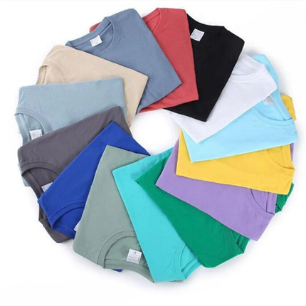 100% Cotton T-shirt Men Women Solid Color O Neck Short-sleeved Tops Summer Korean Loose Half-sleeve T Shirt Unisex M-4XL PlatiNum