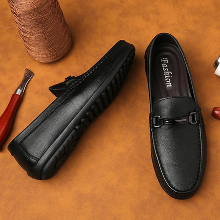 Eleganti Mocassini Estivi in Pelle per Uomo, Scarpe Casual alla Moda, Leggere e Antiscivolo, Slip-on, Scarpe da Passeggio Primaverili ed Estive