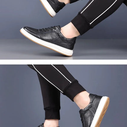 2026 New Men's Leather Shoes Casual Spring Autumn Fashionable Genuine Cowhide Slip-On Breathable Comfortable Anti-Slip Shoes
