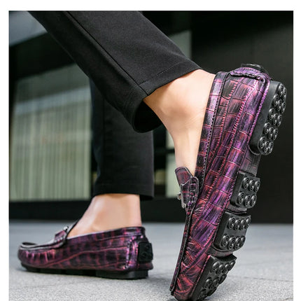Scarpe Casual da Uomo, Mocassini con Finiture Metalliche, Comodi e Morbidi Slip-on per Adulti