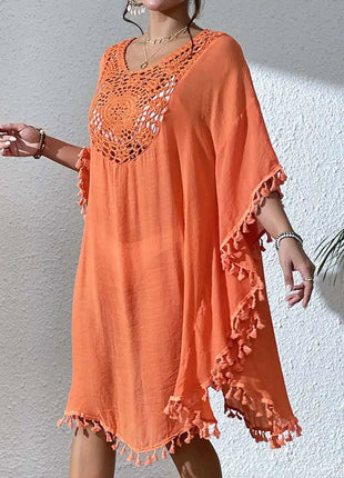 Abito Copricostume Estivo da Donna con Scollo Quadrato, Protezione Solare, Vestibilità Ampia, Traforato, per Spiaggia e Vacanze platinumshop