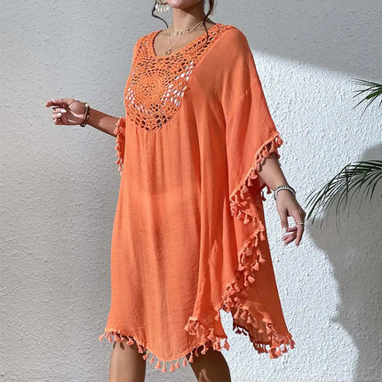 Abito Copricostume Estivo da Donna con Scollo Quadrato, Protezione Solare, Vestibilità Ampia, Traforato, per Spiaggia e Vacanze platinumshop