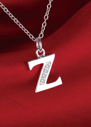 26 Letters 925 Sterling Silver Necklace Pendant Zircon For Women Exquisite Student Girlfriend Jewelry Accessories Wedding Gift PlatiNum