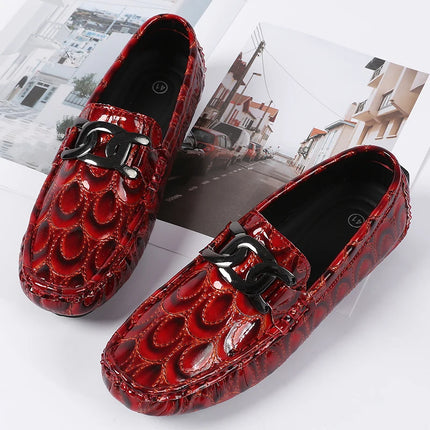 Mocassini da Uomo con Motivi Testurizzati, Calzature Casual Slip-On per Uso Quotidiano, Calzature Resistenti all'Usura e Robuste per Uomo