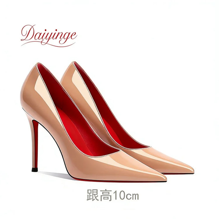 Scarpe da Donna 2026 di Tendenza Lusso con Suola Rossa Tacchi Alti a Punta Stiletto 12 cm Comode per Feste e Cerimonie