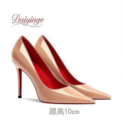 Scarpe da Donna 2026 di Tendenza Lusso con Suola Rossa Tacchi Alti a Punta Stiletto 12 cm Comode per Feste e Cerimonie platinumshop