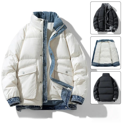 2025 Autumn and Winter New Down Jacket Fashionable Thickened Short Hooded Bakery Jacket for Men