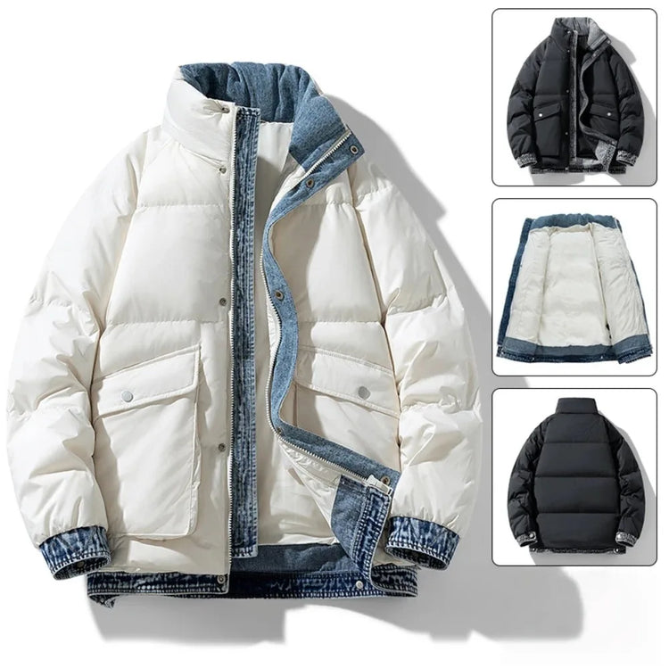 2025 Autumn and Winter New Down Jacket Fashionable Thickened Short Hooded Bakery Jacket for Men