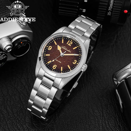 ADDIESDIVE Watches Men New 36mm Sapphire Quartz Wristwatch Japan 2035 Movement AR Coating BGW9 Luminous 100m Waterproof AD2544