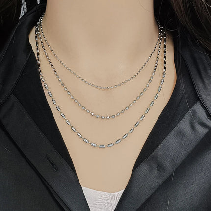 316 Stainless Steel Necklaces For Women Necklace Long Beads Chain Necklace Choker Necklace Bead Necklace Fashion Jewelry Gift PlatiNum