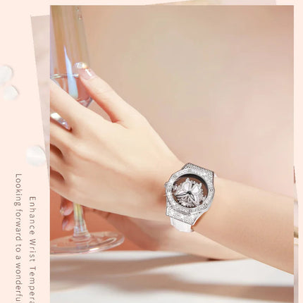 OLEVS 9996 Orologio Elegante di Lusso da Donna, Orologio al Quarzo Scheletrato, Impermeabile, con Quadrante Luminoso e Diamanti, Regalo Originale platinumshop