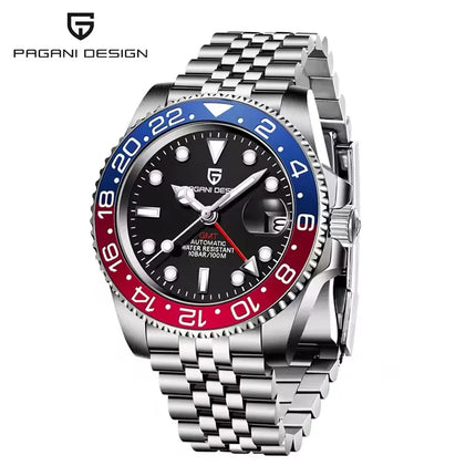 PAGANI DESIGN 2026 Nuovo Orologio Meccanico di Lusso da Uomo Batman 40MM GMT con Bracciale Jubilee, Vetro Zaffiro, Acciaio Inossidabile, Impermeabile, Automatico
