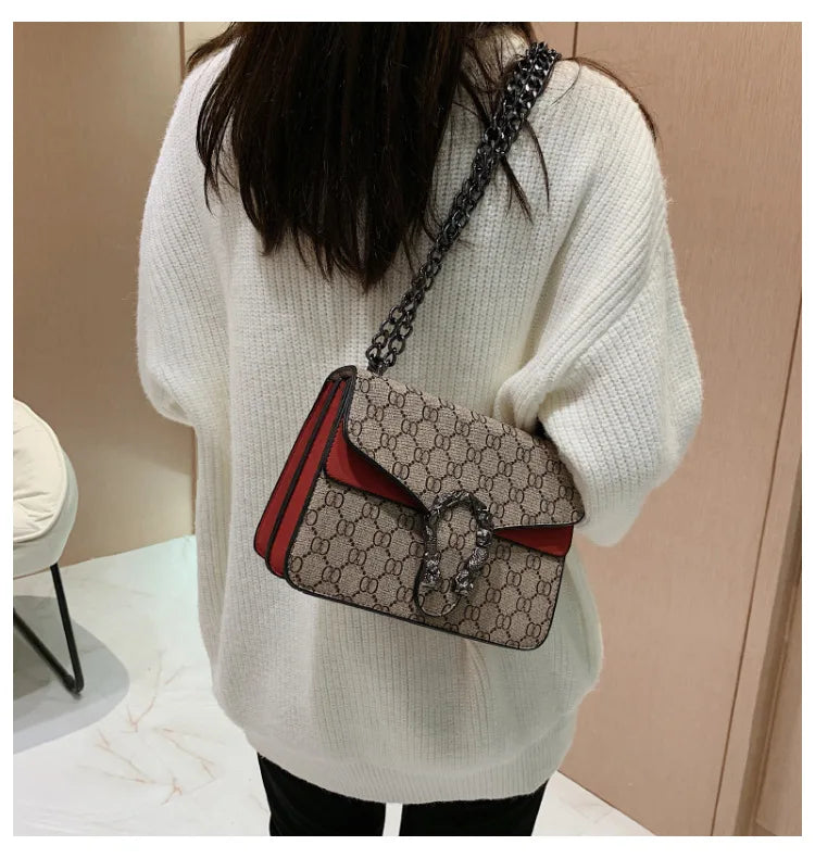 Fashion Popular Women's Bag Trend Brand Retro Chain Shoulder Bag High Quality Ladies Crossbody Bag Designer Luxury Handbag PlatiNum