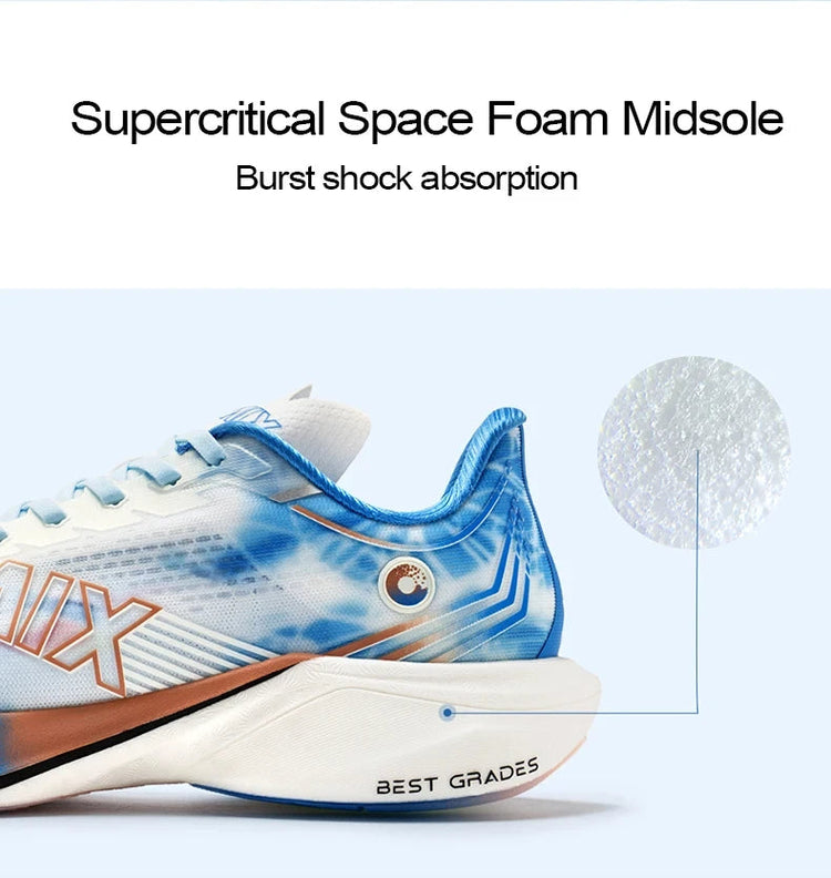 Scarpe da Corsa ONEMIX Marathon con Piastra in Carbonio, Supporto Professionale Stabile, Ammortizzazione, Ultra-leggere e Reattive per Uomo PlatiNum