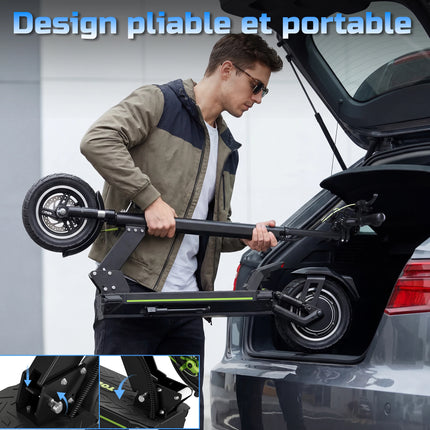 Monopattino Elettrico per Adulti TODIMART D5, E-Scooter Urbano, Batteria 48V 10.4Ah, Motore 499W, Velocità Massima 24.99km/h, Autonomia 30-45km, Pieghevole, Portatile, per Pendolari, Alte Prestazioni