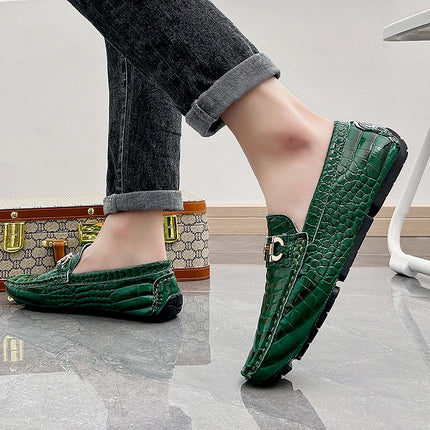 Scarpe Casual da uomo in pelle verniciata di alta qualità scarpe da guida di marca mocassini con motivo a coccodrillo maschile per scarpe basse mocassino da uomo