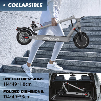 Scooter elettrico IENYRID M1 250W 36V 12,5 AH Batteria Pneumatici da città da 10 pollici Display digitale intelligente a LED Scooter da città per adulti
