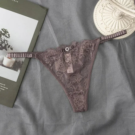 Sexy G-string Panties Lace Women Underwear Panties Female Thin Belt Underpants Thong Solid Color Pantys Low-Rise Lingerie