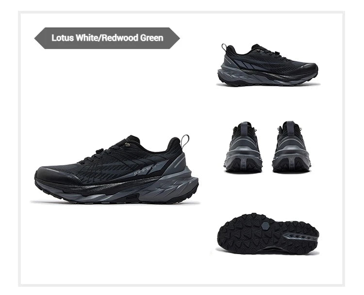 361 Degrees Yushan PRO Men Running Shoes Durable Hiking Cushioning Breathable Non-slip Outdoor Jogging Male Sneakers 672522250 PlatiNum