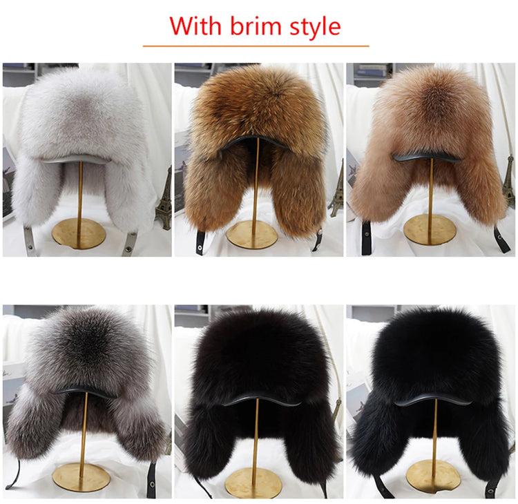 2026 Cap 100% Raccoon Dog Full Fur Fox Fur Hat Men's Fur Ear Protection Winter Thickened and Warm Russian Hat Men's Trend