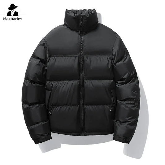 2024 Men's Winter Jacket Fashion Splicing Style Hidden Hooded Warm Parka coats Women's Street Short Down Cotton Padded Jacket