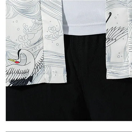 Camicie Sottili da Uomo con Stampa Tradizionale, Abbigliamento Asiatico, Kimono Giapponese, Camicie Yukata da Uomo, Top Larghi da Donna Stile Harajuku, Cappotto Taglie Forti fino alla 5XL
