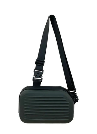 Borsa a tracolla rigida nera, leggera e portatile, per adulti, ideale per il trasporto quotidiano, lo shopping, le brevi camminate all'aperto e l'uso quotidiano.