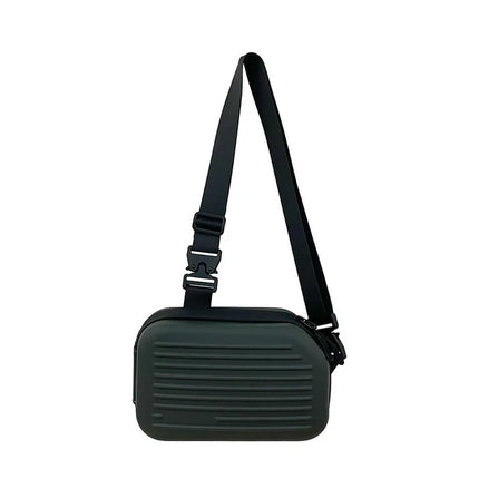 Borsa a tracolla rigida nera, leggera e portatile, per adulti, ideale per il trasporto quotidiano, lo shopping, le brevi camminate all'aperto e l'uso quotidiano.