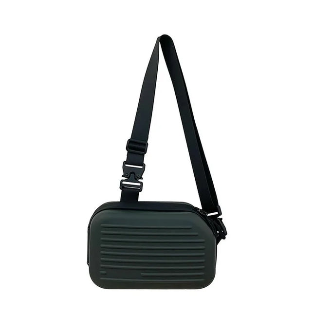 Borsa a tracolla rigida nera, leggera e portatile, per adulti, ideale per il trasporto quotidiano, lo shopping, le brevi camminate all'aperto e l'uso quotidiano.