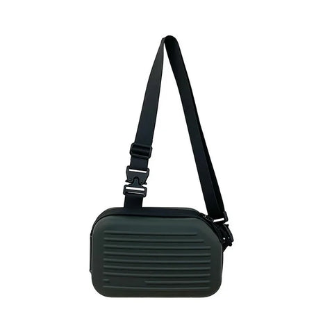 Borsa a tracolla rigida nera, leggera e portatile, per adulti, ideale per il trasporto quotidiano, lo shopping, le brevi camminate all'aperto e l'uso quotidiano.