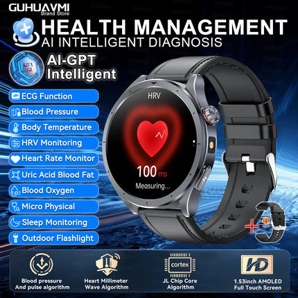 Nuovo Smartwatch 2026 per Analisi del Grasso Corporeo, ECG+PPG, Acido Urico, Pressione Sanguigna, Ossigeno nel Sangue, Orologio con Chiamate per Uomini e Donne platinumshop