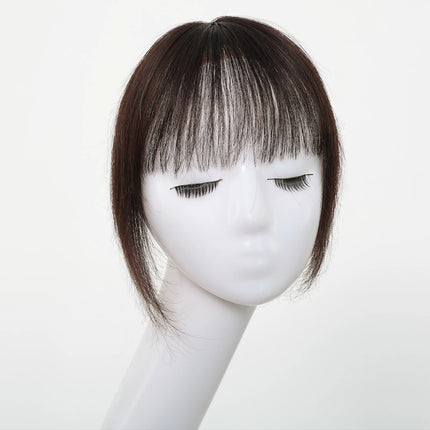 Ombre Light Blonde Real Human Hair Toppers with Swiss Lace Base Hair 3D Air Bangs 10inch Human Hair Topper for Women Hair Loss