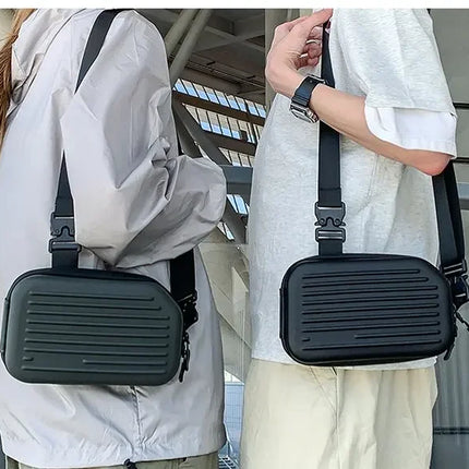 Borsa a tracolla rigida nera, leggera e portatile, per adulti, ideale per il trasporto quotidiano, lo shopping, le brevi camminate all'aperto e l'uso quotidiano.