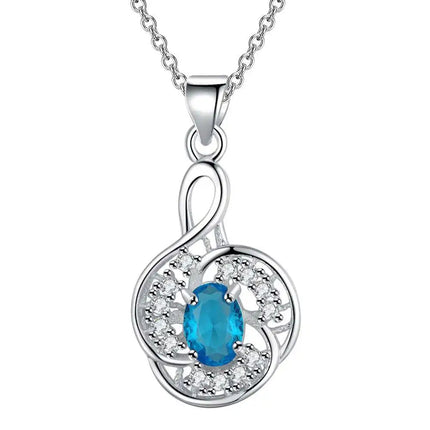 Collana con Ciondolo in Argento Sterling 925 con Zirconi per Donne, Gioielli di Alta Qualità per Matrimoni e Fidanzamenti, Regali di Moda per Feste PlatiNum