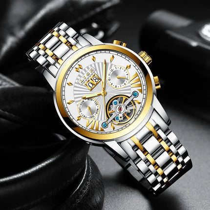 Orologi da Polso Meccanici Automatici LIGE 2026 per Uomo, Marca di Lusso, Orologio da Uomo con Tourbillon, Moda Business, Impermeabile platinumshop