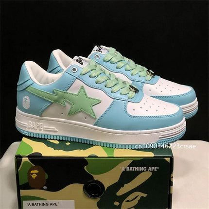 A BATHING APE Men All Black Shark BAPESTA Casual Plarfom Shoes Unisex Women Slip-Resistant Outdoor Soft Walking Sneakers