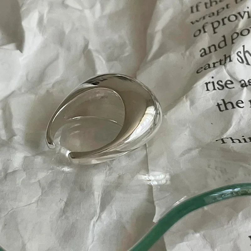 VENTFILLE Anello largo ad arco in argento sterling 925 per gioielli di design punk con geometria femminile regalo asimmetrico Dropshipping