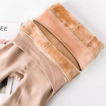New Winter Plush Warm LeggingsThermal Pants Polar Pantyhose Sock Lined Pants Velvet Tights Skin Effect High Waist Wool Leggings PlatiNum