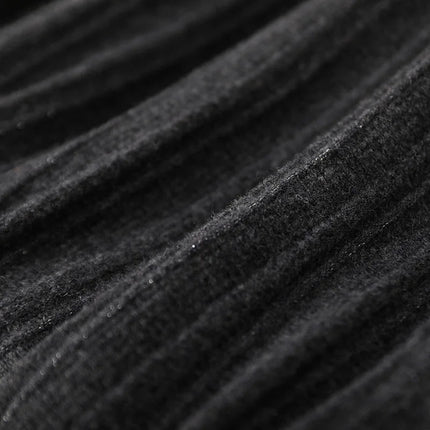 Women's Wool Skirts A-Line Pleated Cashmere Skirt Autumn Winter Elastic Waist 100% Merino Wool Knitted Bright Silk Style Dress PlatiNum