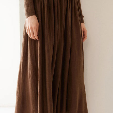 Women's Clothes High-quality Cashmere Skirts Fashionable Mulberry Silk Knitted A-line Skirts Women's High-waisted Umbrella Skirt PlatiNum