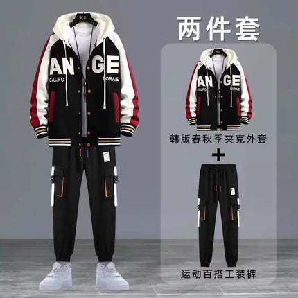 2022 Spring Autumn Men's Sets Print Tracksuit Men 2 Pieces Set Hoodies+Sweatpants Japan Fashion Men Clothing Jogging Sets Men