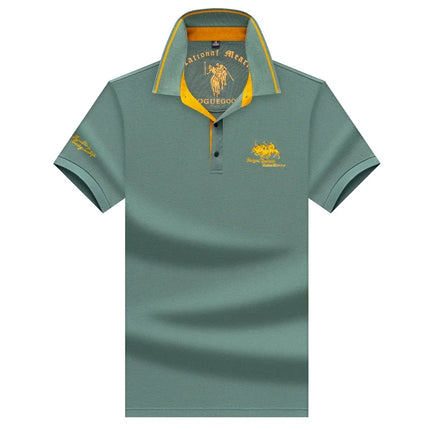 Men's Embroidered Short Sleeve Polo Shirt Casual Fashion Comfortable Summer Top